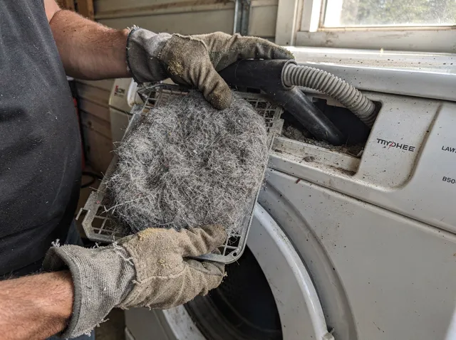 Cleaning Dryer Lint Trap in Matthews