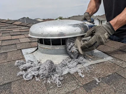 Cleaning Dryer Vent On Roof in Matthews
